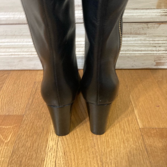 Michael Kors Margaret Tall Wide Shaft Leather Boots with Gold Lock Zipper NWOT - Picture 5 of 16